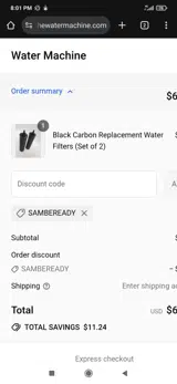 SAMBEREADY coupon verification screenshot