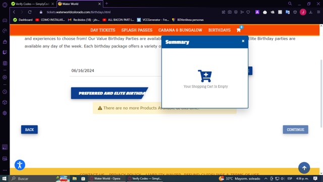 Water World checkout page showing Water World promo code box | Screenshot taken by SimplyCodes community member on Jun 15, 2024
