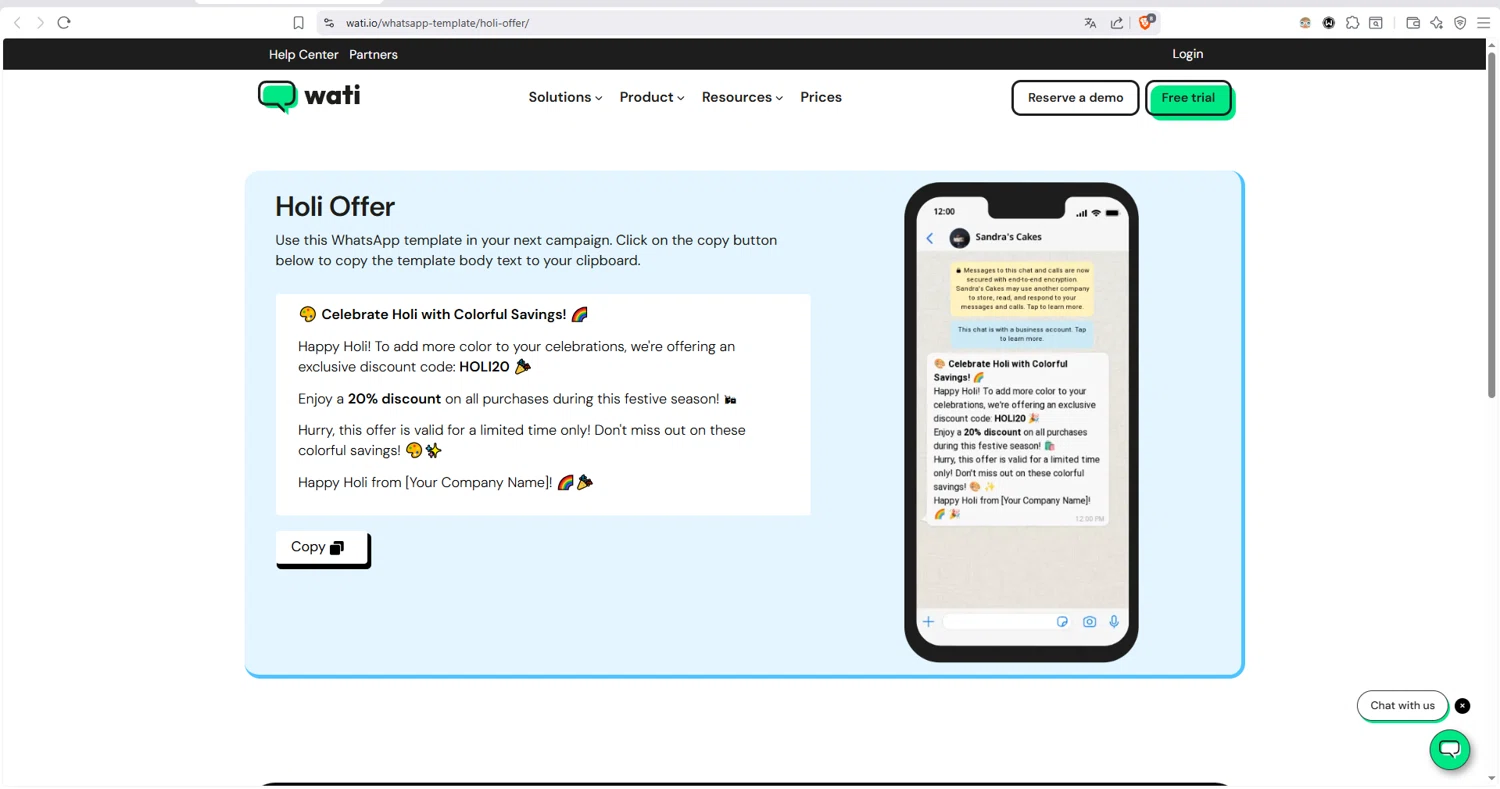 WATI checkout page showing WATI coupon code box | Screenshot taken by SimplyCodes community member on Feb 2, 2026