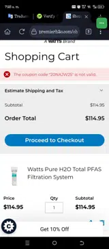 20NAJW25 coupon verification screenshot