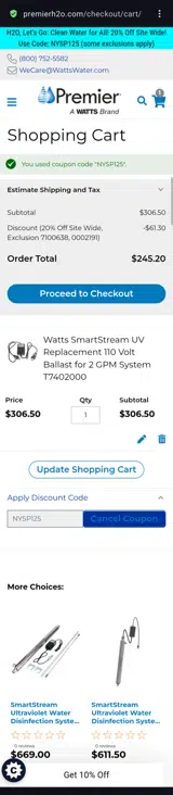 NYSP125 coupon verification screenshot