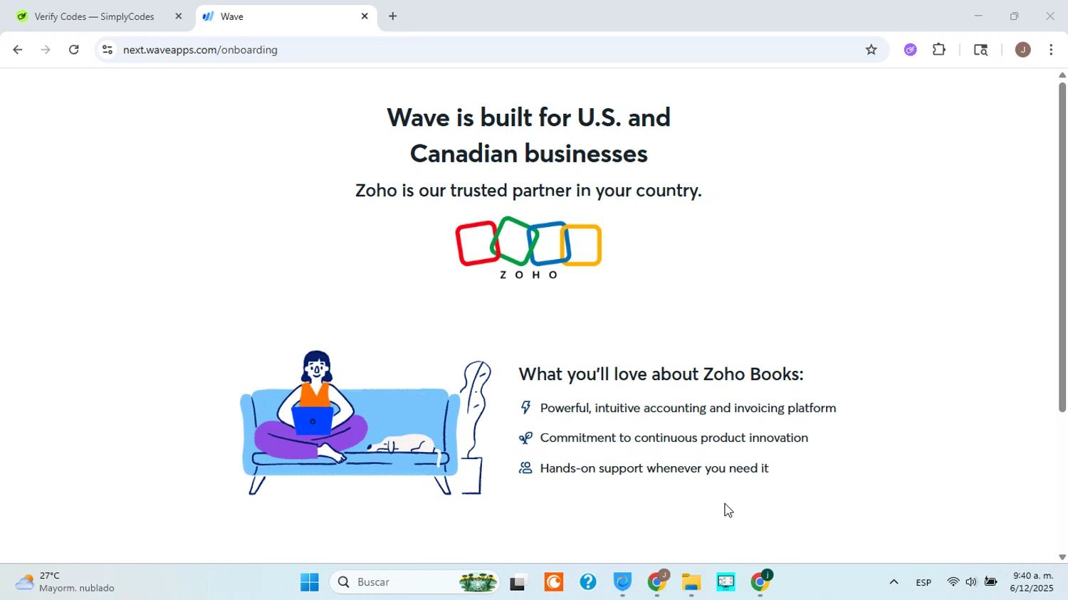 Wave Financial coupon code screenshot showing code BF50 applied at Wave Financial checkout page. Uploaded by SimplyCodes community member ABHF23 on Dec 6, 2025