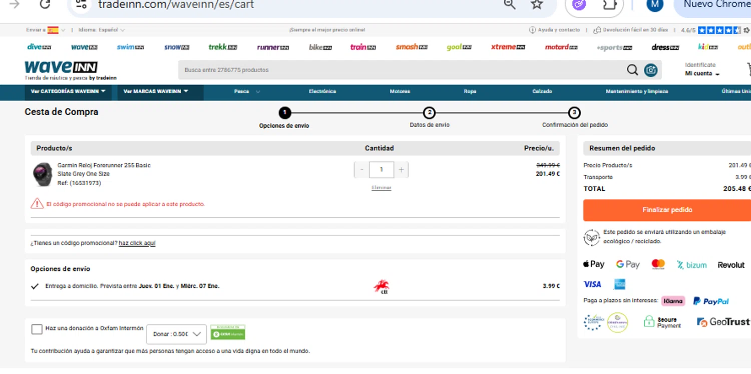 WaveINN promo code screenshot showing code MOT10ARD applied at WaveINN checkout page. Uploaded by SimplyCodes community member PennyOwl2559 on Dec 27, 2025