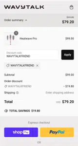 WAVYTALKFRIEND coupon verification screenshot