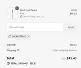 JACMYSTYLE coupon verification screenshot