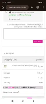 monique10 coupon verification screenshot