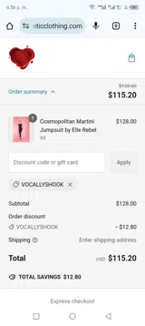 Wax Poetic Clothing coupon verification screenshot