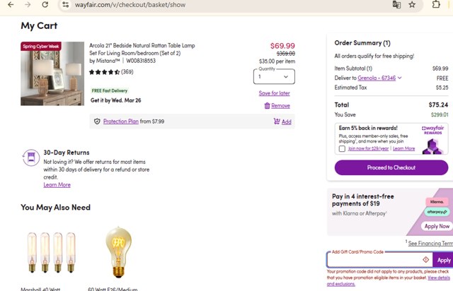 Wayfair Promo Codes (2 Verified) - $20 Off w/Code Mar 2025