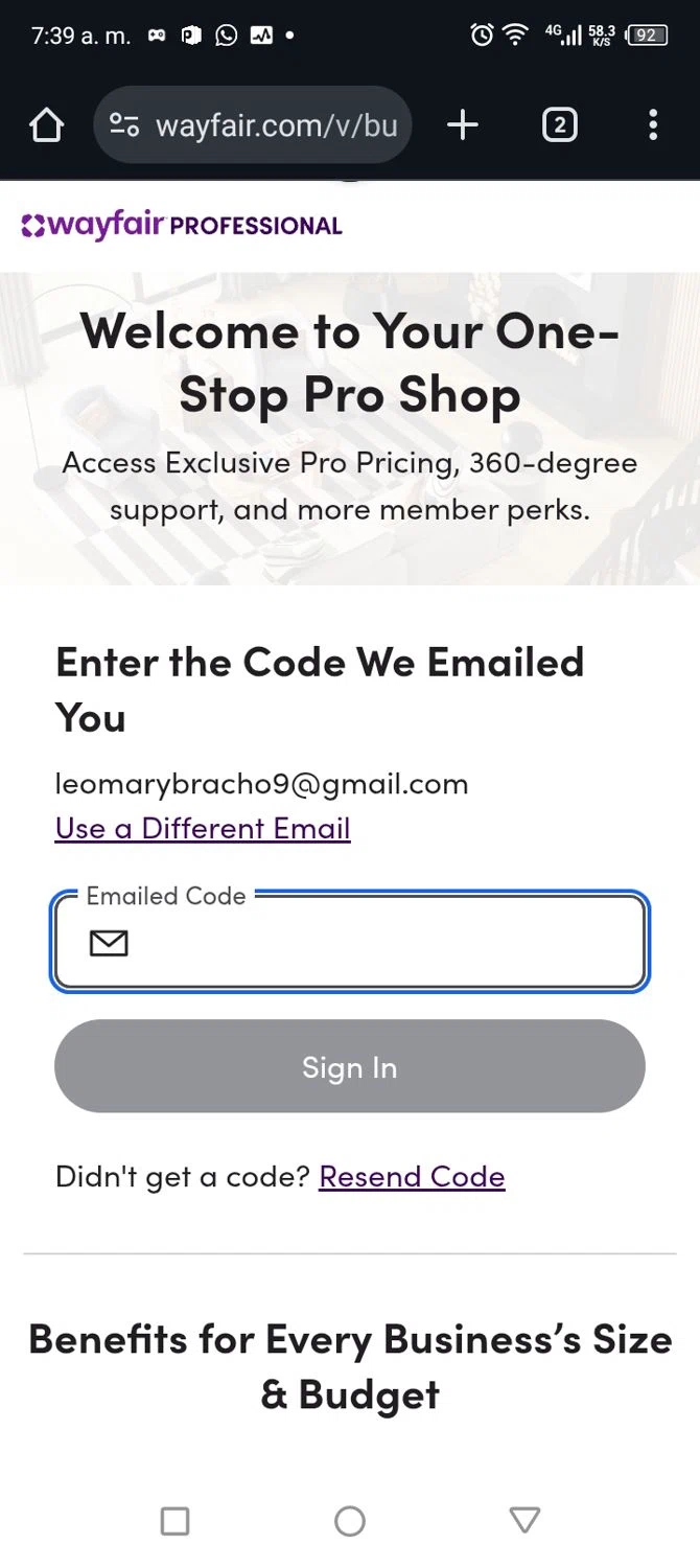 Wayfair Professional promo code screenshot showing code SPOOKY10 applied at Wayfair Professional checkout page. Uploaded by SimplyCodes community member CARLOSSLIM on Sep 23, 2025