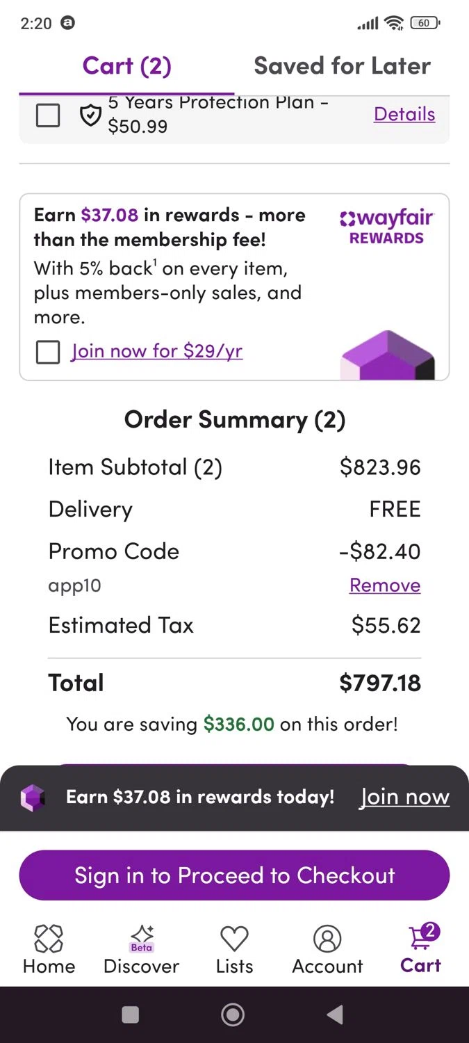Verification screenshot for 10% Off Memorial Day Sale Items at Wayfair Professional — 45d ago