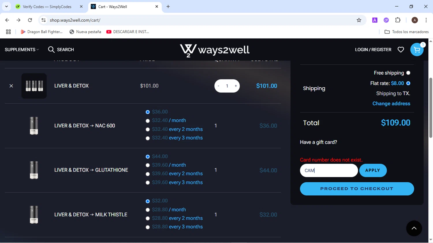 Ways2Well discount code screenshot showing code CAM applied at Ways2Well checkout page. Uploaded by SimplyCodes community member BudgetMaven6078 on Jul 6, 2025