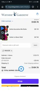 WG6328 coupon verification screenshot