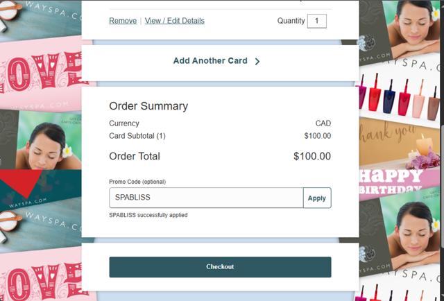 WaySpa.com checkout page showing WaySpa.com promo code box | Screenshot taken by SimplyCodes community member on Sep 2, 2025