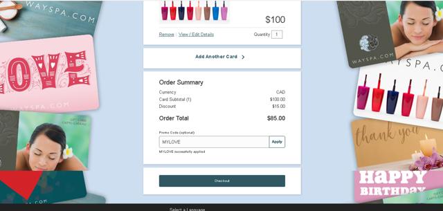 WaySpa.com checkout page showing WaySpa.com promo code box | Screenshot taken by SimplyCodes community member on Jul 27, 2025