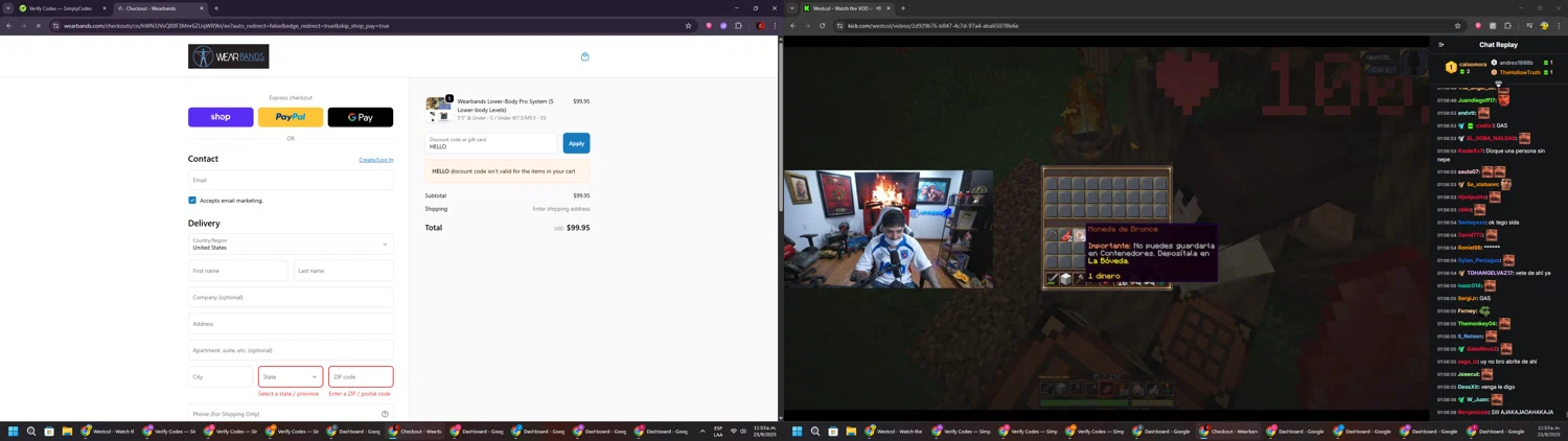 Wear Bands promo code screenshot showing code HELLO applied at Wear Bands checkout page. Uploaded by SimplyCodes community member BrilliantSaver7516 on Sep 23, 2025