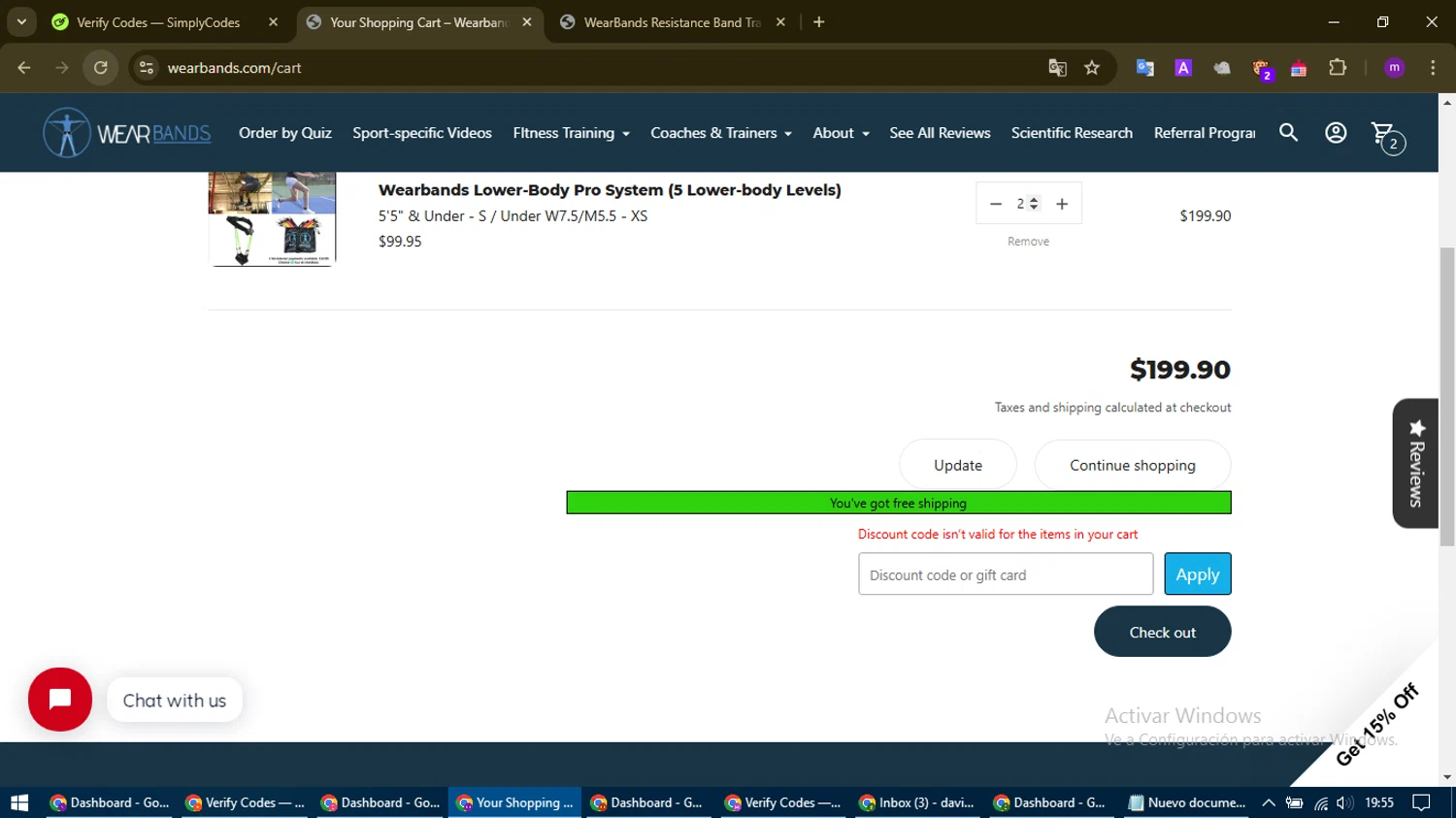 Wear Bands promo code screenshot showing code CSEEKER applied at Wear Bands checkout page. Uploaded by SimplyCodes community member WonderHawk4272 on Feb 15, 2025