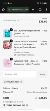 ROGER58807 coupon verification screenshot