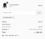 SAVE10OFF coupon verification screenshot