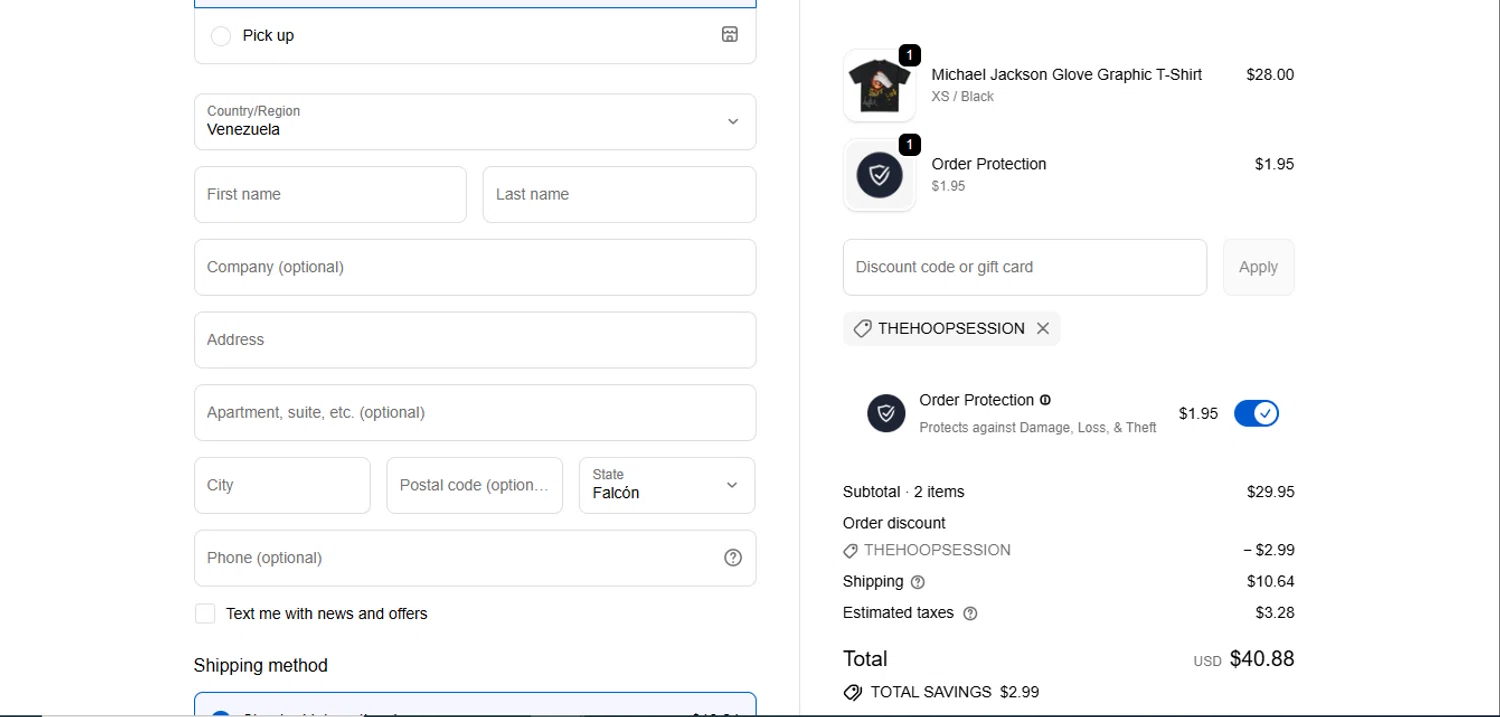 Icy promo code screenshot showing code THEHOOPSESSION applied at Icy checkout page. Uploaded by SimplyCodes community member juanisaac on Nov 21, 2025