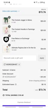 W20R2Q5K4ST coupon verification screenshot