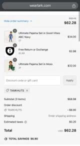 TAMKHUTS coupon verification screenshot