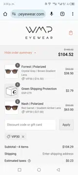 Vip30 coupon verification screenshot