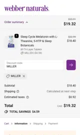 MILLER coupon verification screenshot