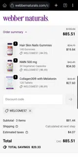 Welcome57 coupon verification screenshot