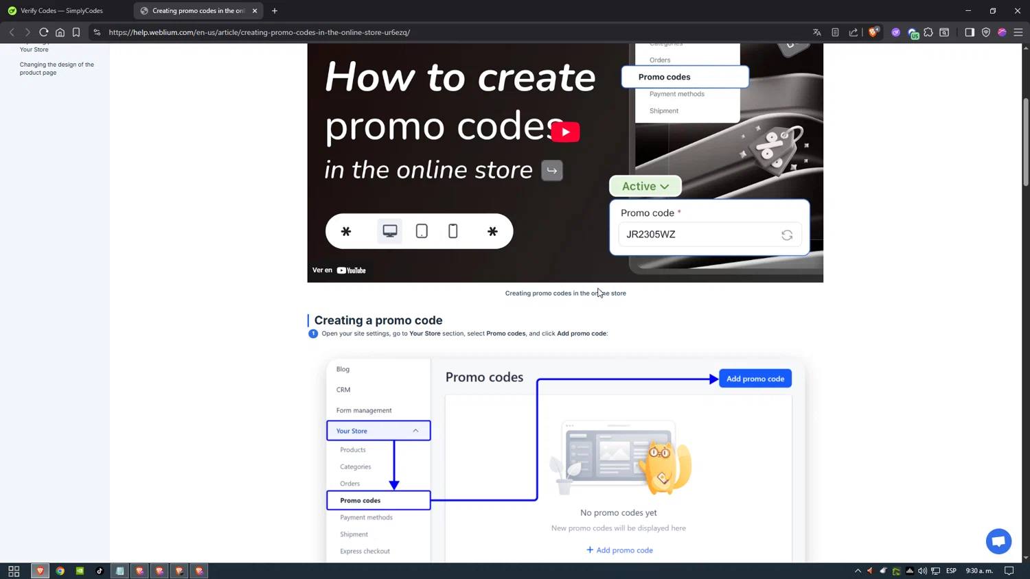 Weblium coupon code screenshot showing code sale_100usd_off applied at Weblium checkout page. Uploaded by SimplyCodes community member Heibk201 on Dec 2, 2025