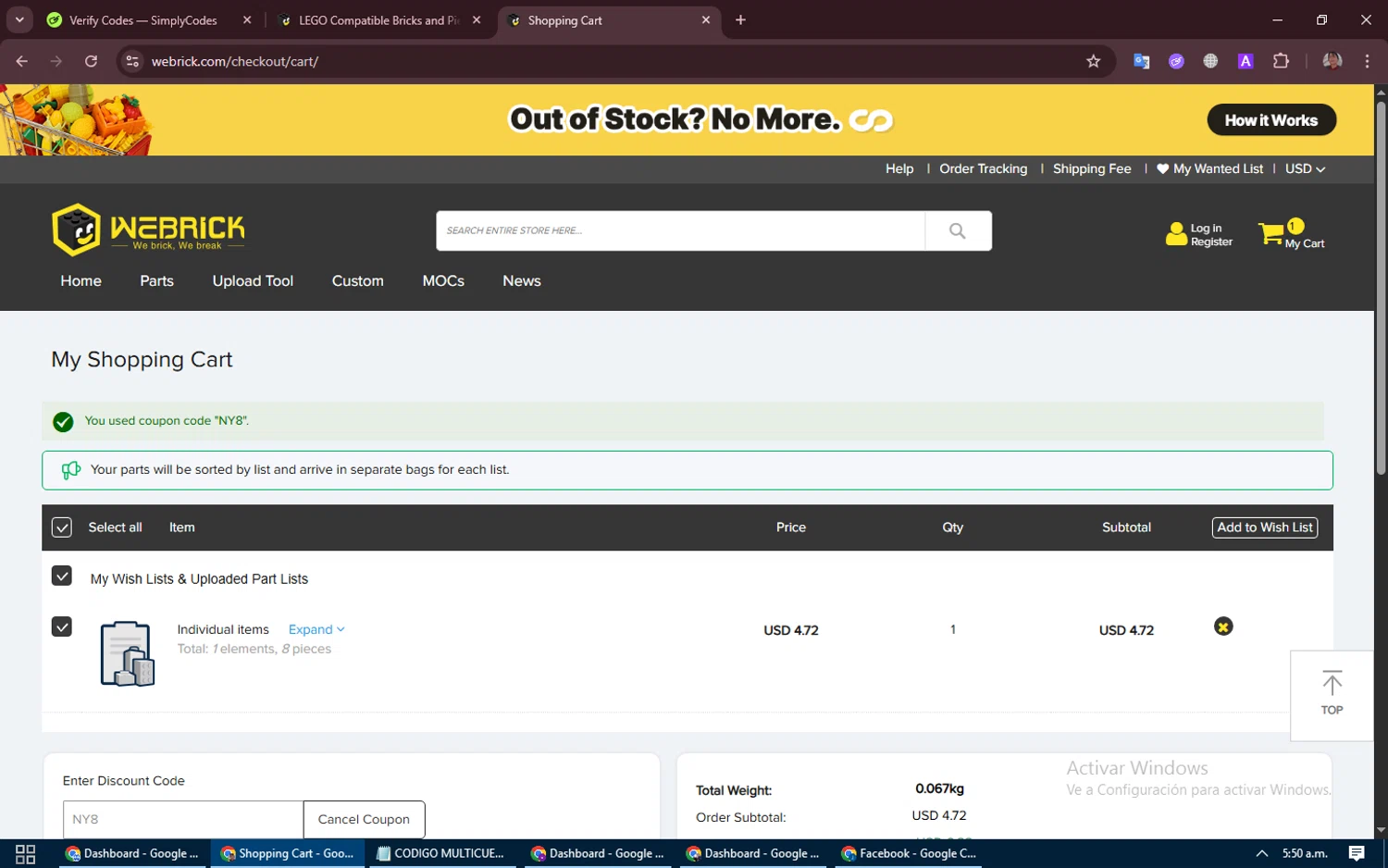 Webrick checkout page showing Webrick discount code box | Screenshot taken by SimplyCodes community member on Feb 16, 2026
