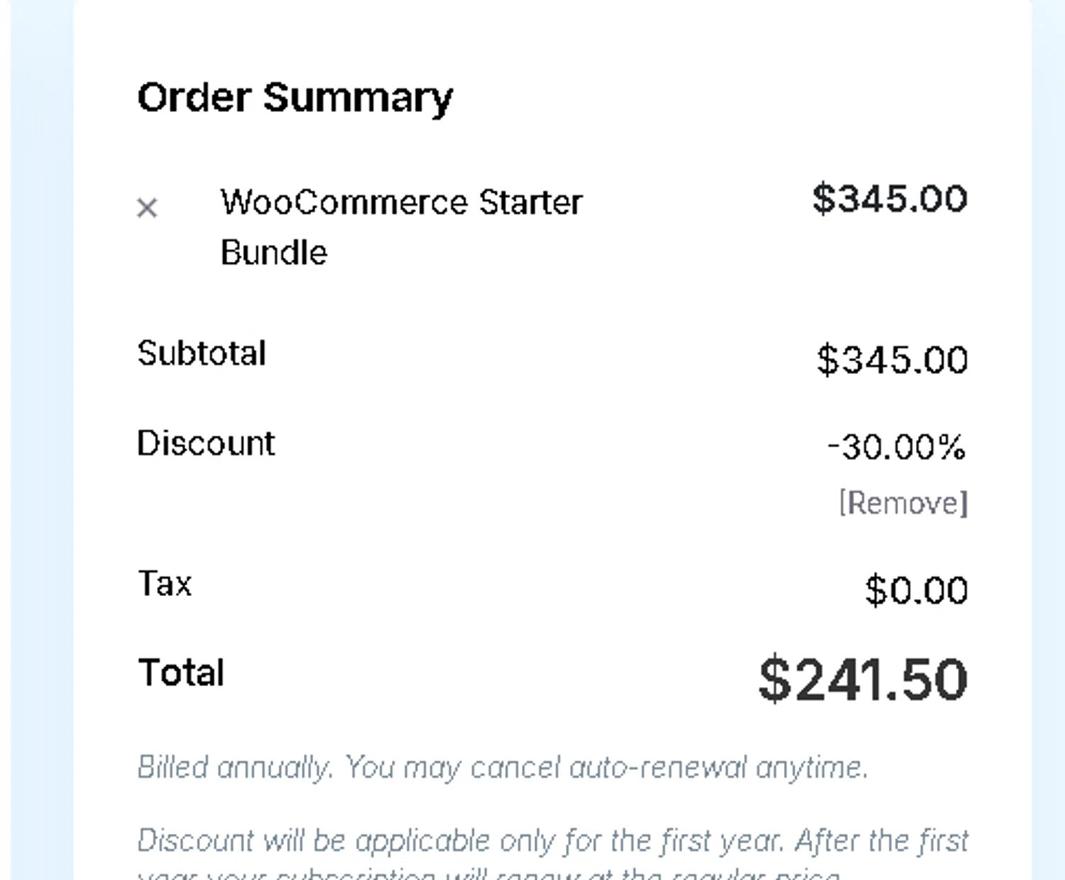 WebToffee checkout page showing WebToffee discount code box | Screenshot taken by SimplyCodes community member on Jul 14, 2025