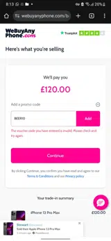 BEER10 coupon verification screenshot