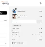 WELCOME10 coupon verification screenshot