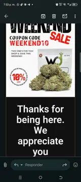 Weed-Deals coupon verification screenshot