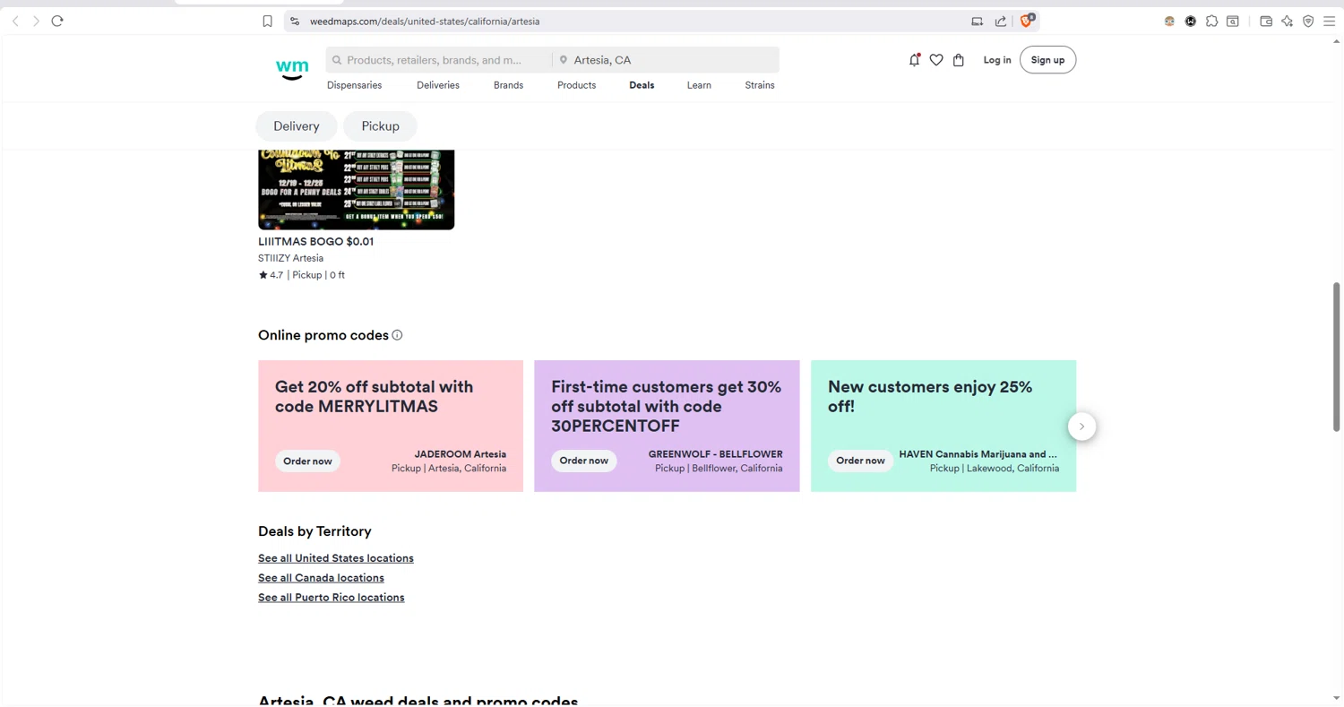 Weedmaps promo code screenshot showing code WHOLESTORE applied at Weedmaps checkout page. Uploaded by SimplyCodes community member dayselis15 on Dec 25, 2025