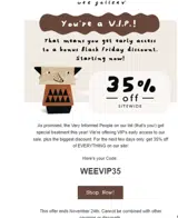 WEEVIP35 coupon verification screenshot