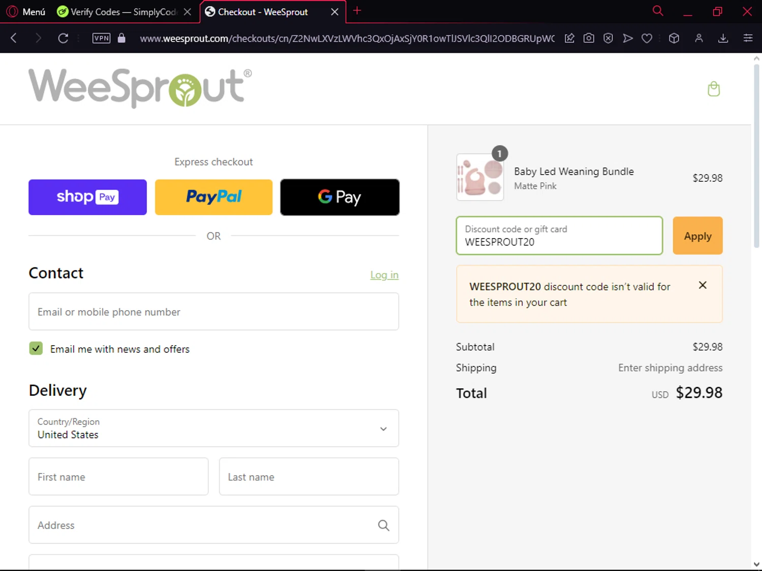 how to use WeeSprout coupons