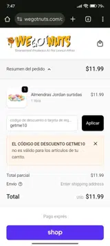 getme10 coupon verification screenshot