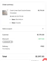 PRIME15 coupon verification screenshot