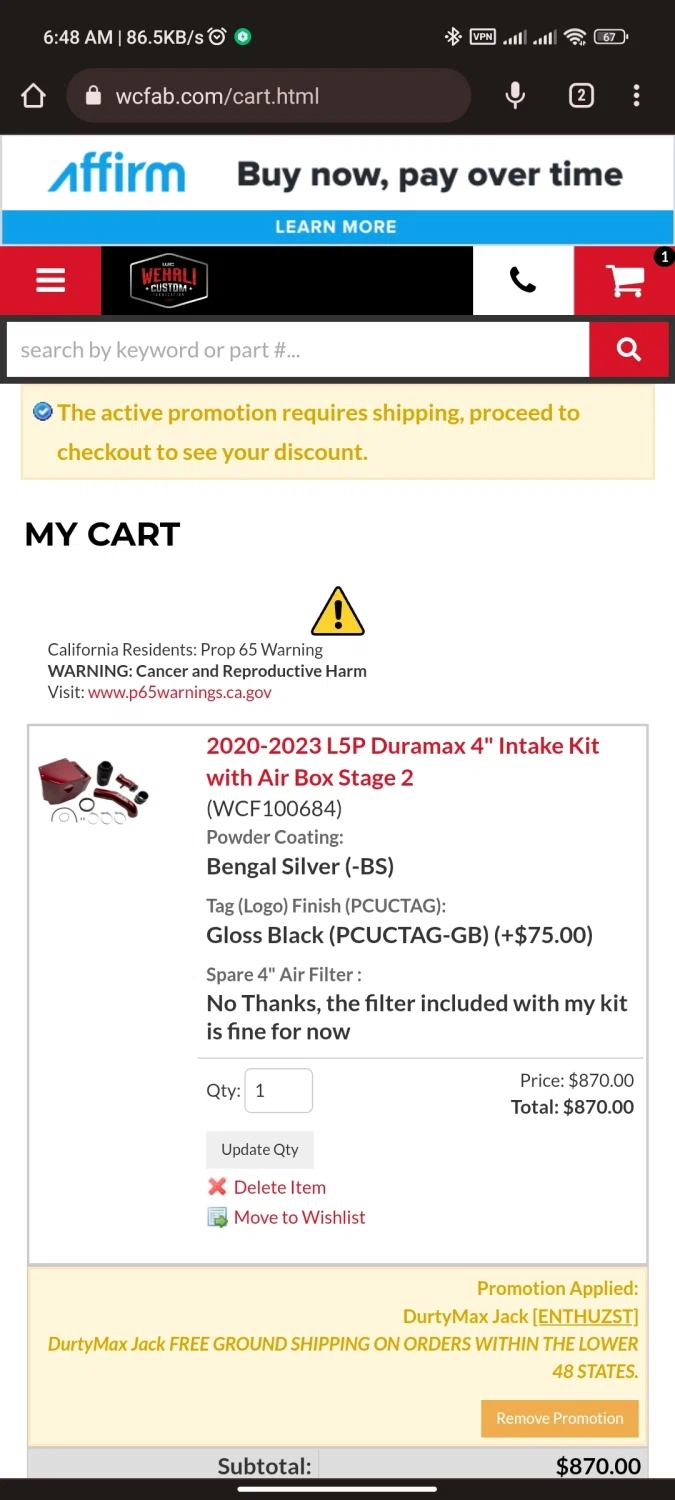 Wehrli checkout page showing Wehrli promo code box | Screenshot taken by SimplyCodes community member on May 21, 2023