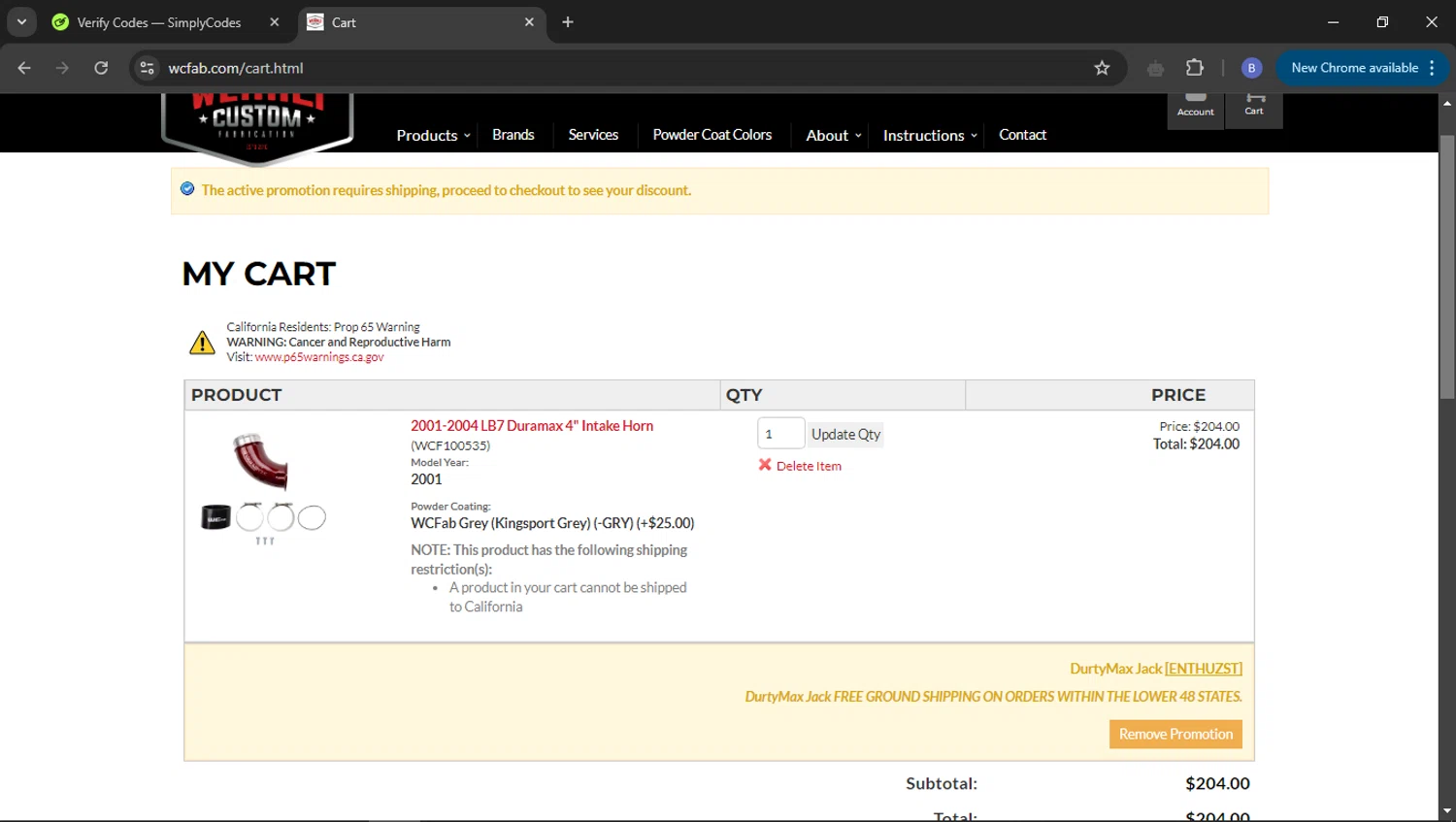 Wehrli checkout page showing Wehrli promo code box | Screenshot taken by SimplyCodes community member on Nov 24, 2024