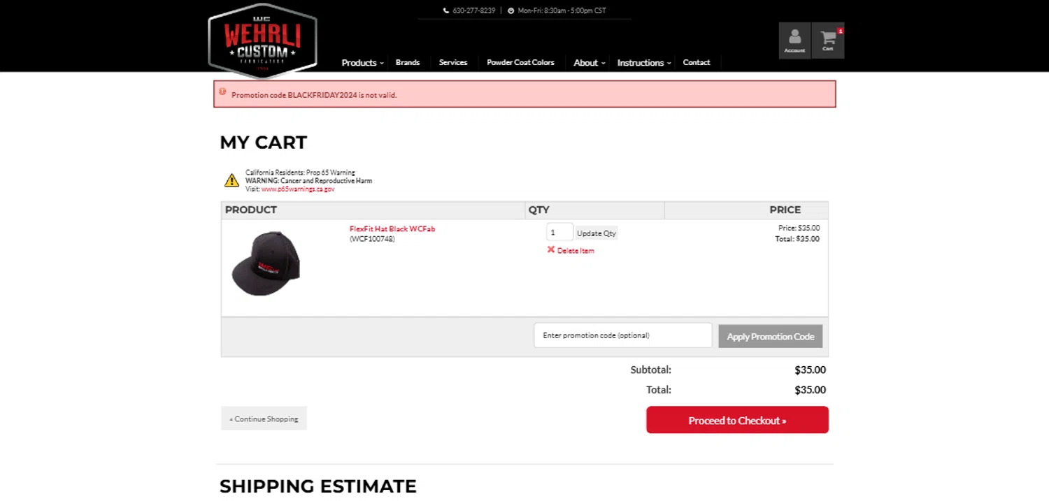 Wehrli promo code screenshot showing code BLACKFRIDAY2024 applied at Wehrli checkout page. Uploaded by SimplyCodes community member CrownWhiz8114 on Jan 17, 2025
