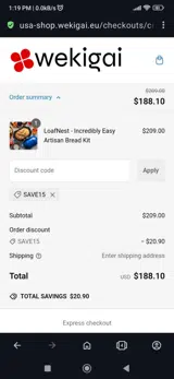 Save15 coupon verification screenshot