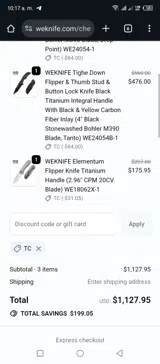 TC coupon verification screenshot