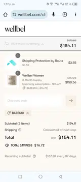 Babes10 coupon verification screenshot