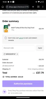 BREEDERPUP coupon verification screenshot