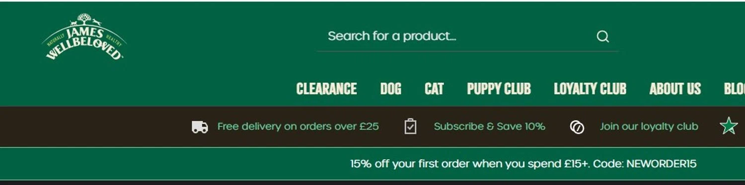 James Wellbeloved Shop promo code screenshot showing code NEWORDER15 applied at James Wellbeloved Shop checkout page. Uploaded by SimplyCodes community member josemiguelaponte on Apr 11, 2026