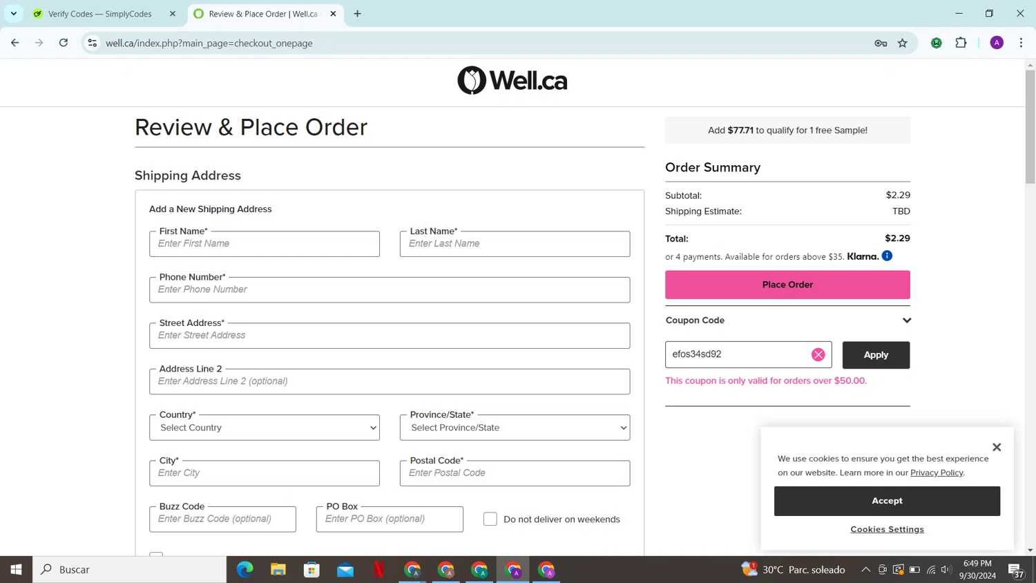 how to use Well.ca coupons