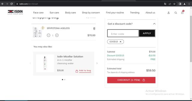 Well+Good checkout page showing Well+Good promo code box | Screenshot taken by SimplyCodes community member on Apr 12, 2023