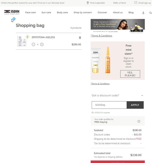Well+Good checkout page showing Well+Good promo code box | Screenshot taken by SimplyCodes community member on Sep 21, 2022